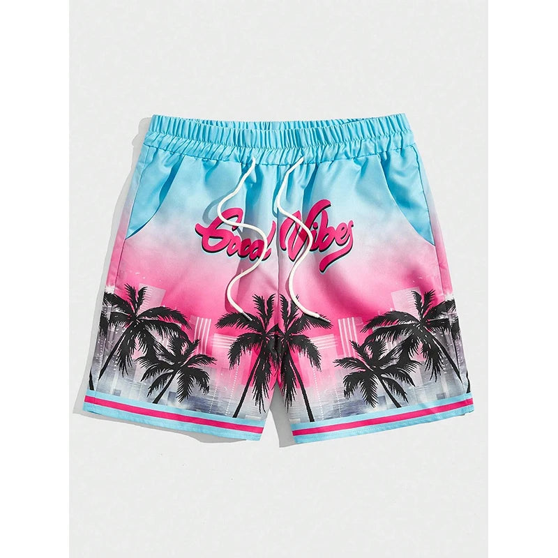 Men's 3D Coconut Tree Beach Shorts