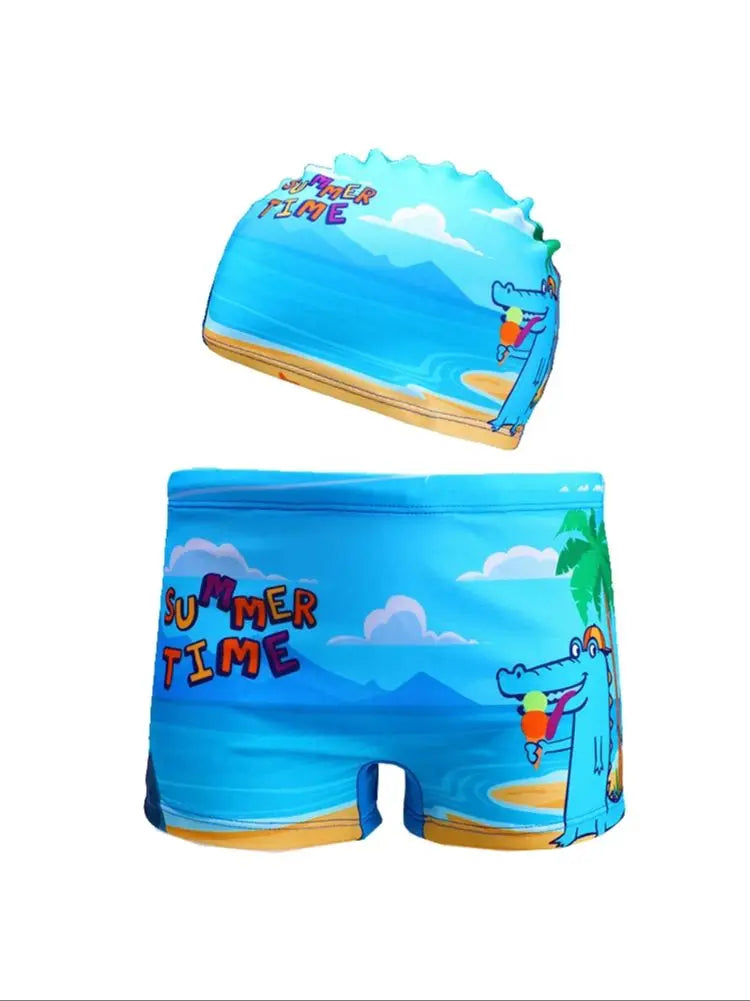 Children Cartoon Shark Swim Trunks
