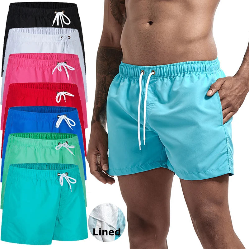 Men's Quick-Dry Swim Trunks with Mesh Lining
