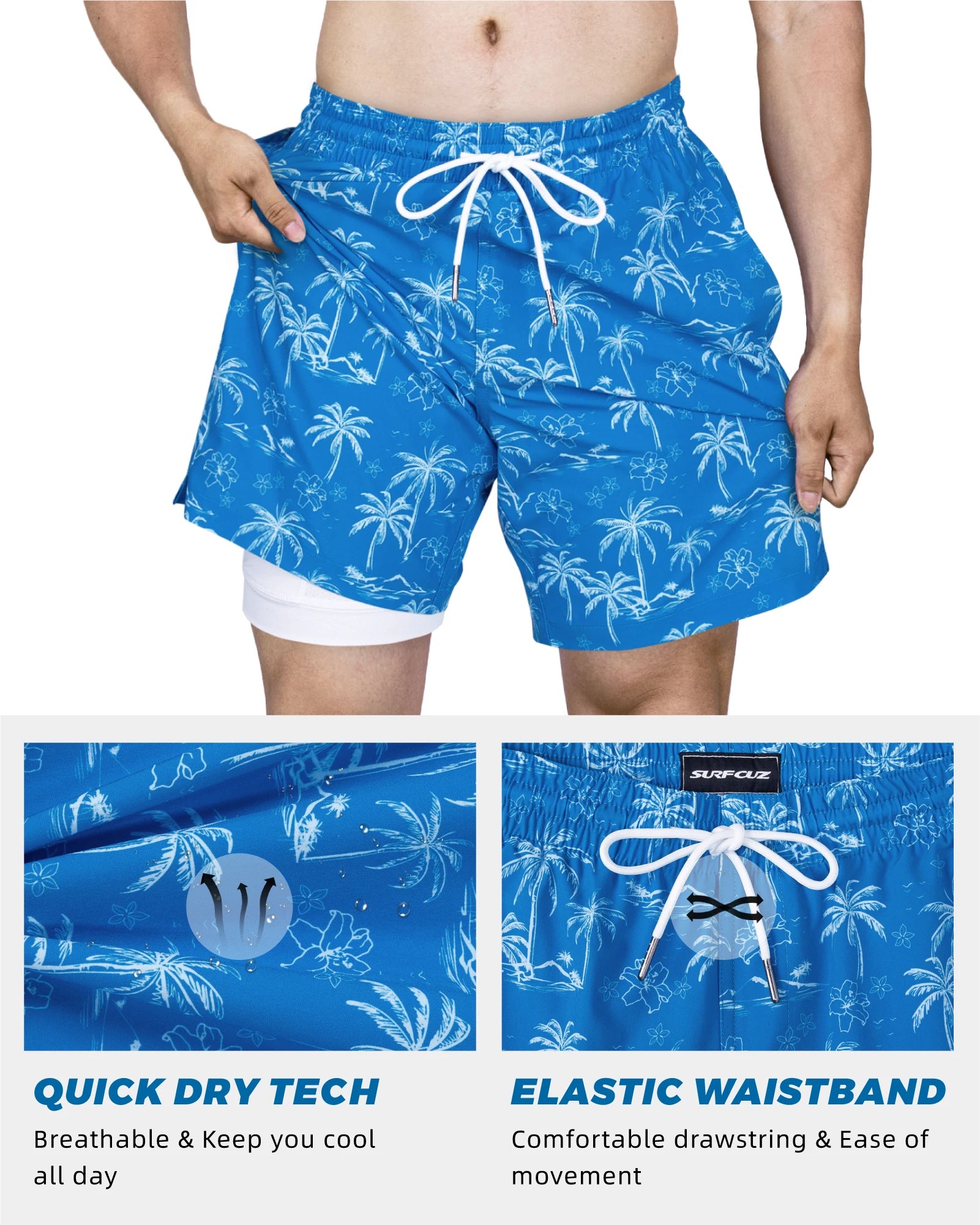 SURF CUZ Mens Swim Trunks