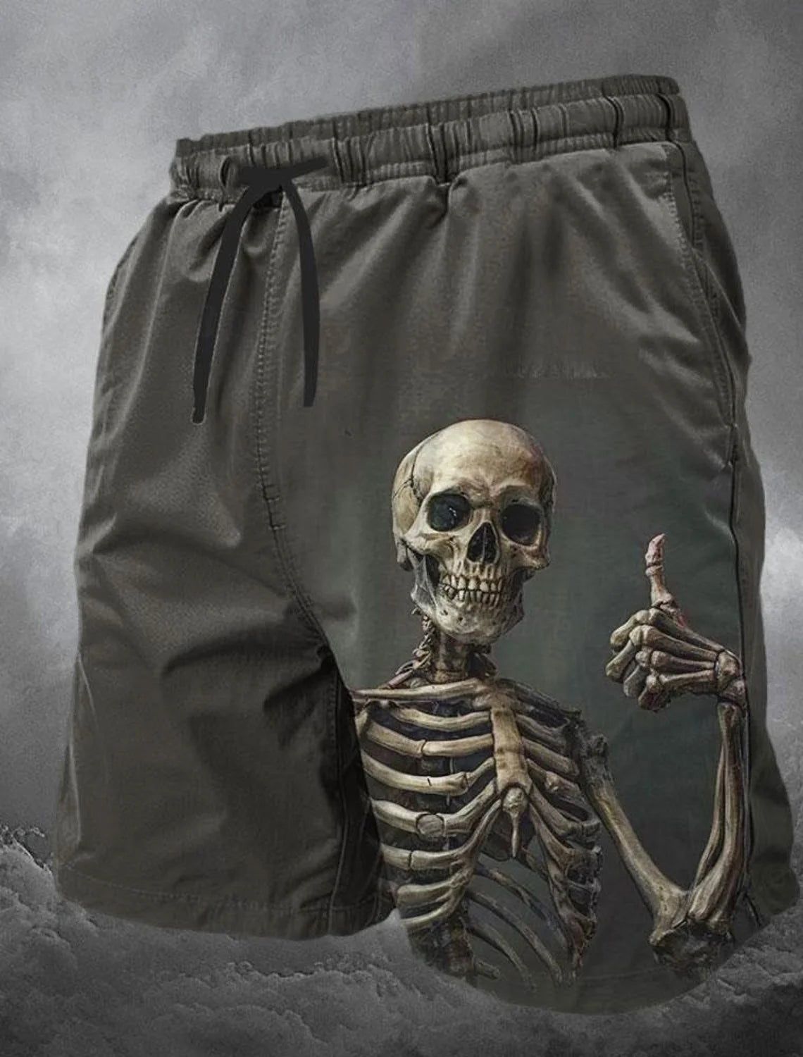 Men's Skull Long Swim Trunks