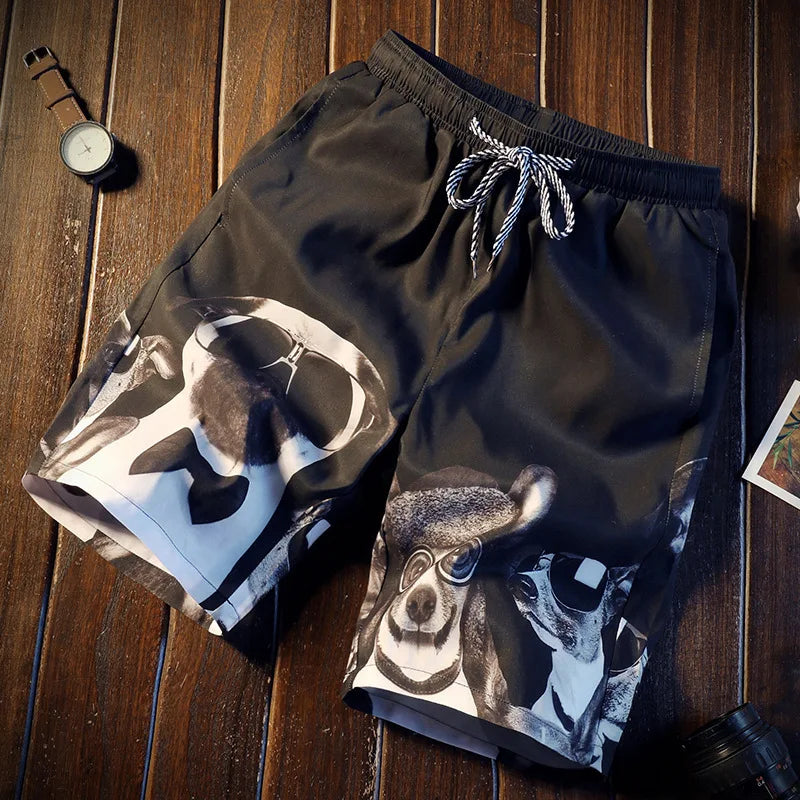 Men's 3D Printed Funny Beach Shorts