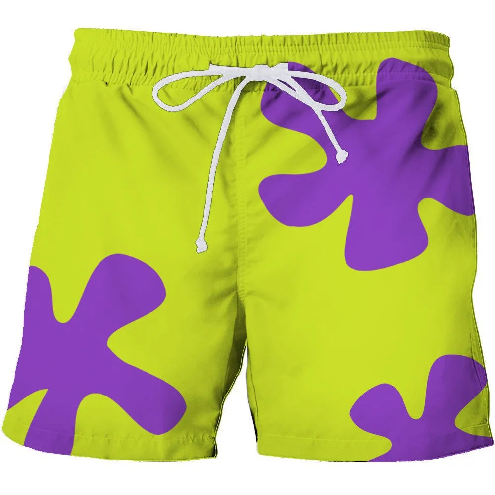 Men's 3D Coconut Tree Printed Beach Shorts