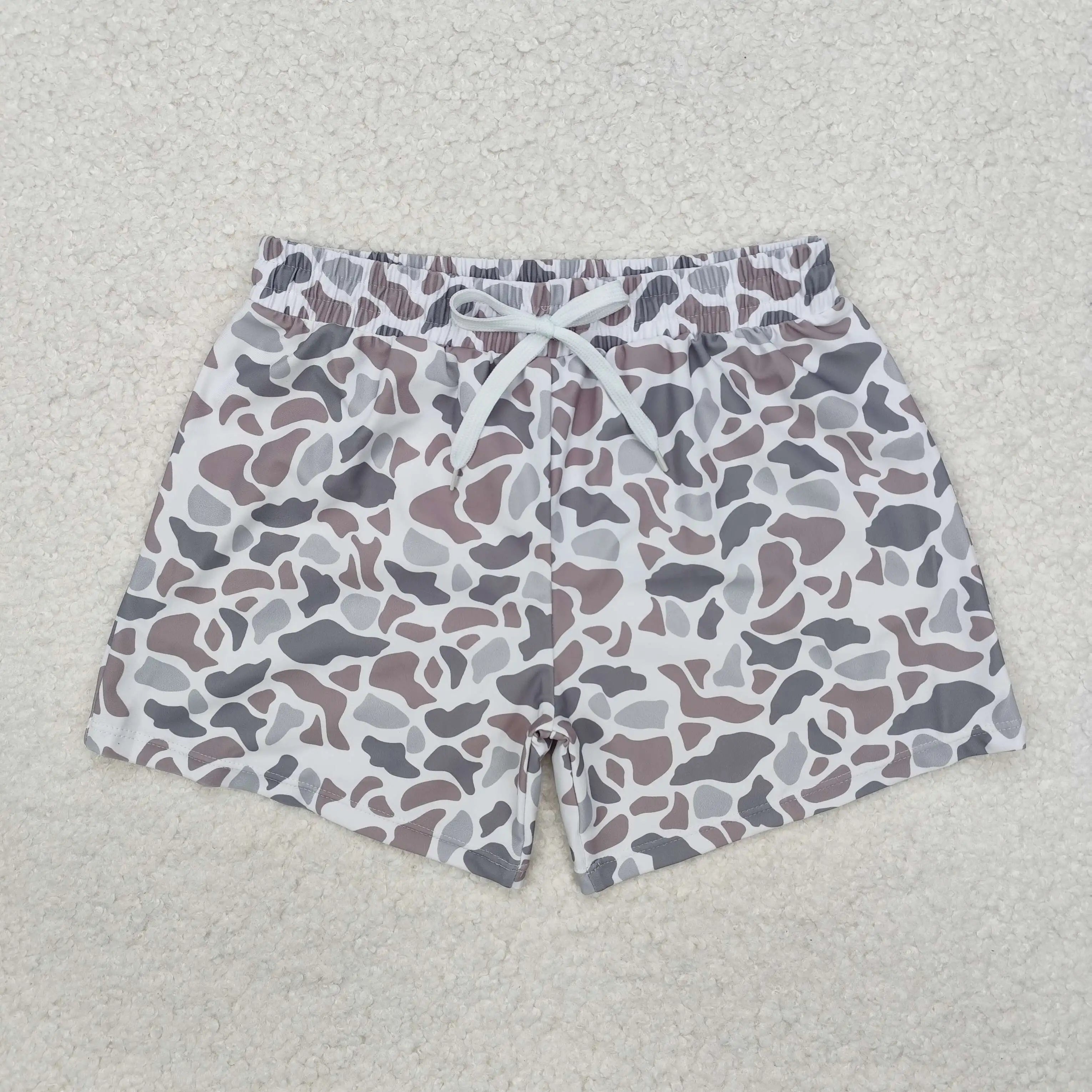 Boys Green Fish Print Boys Summer Swim Trunk