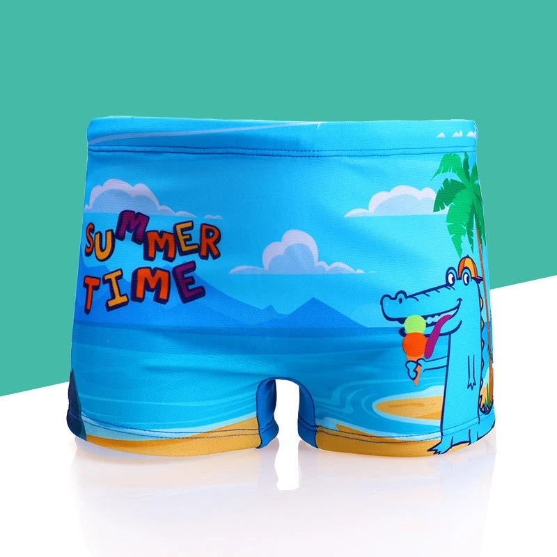 Children Cartoon Shark Swim Trunks