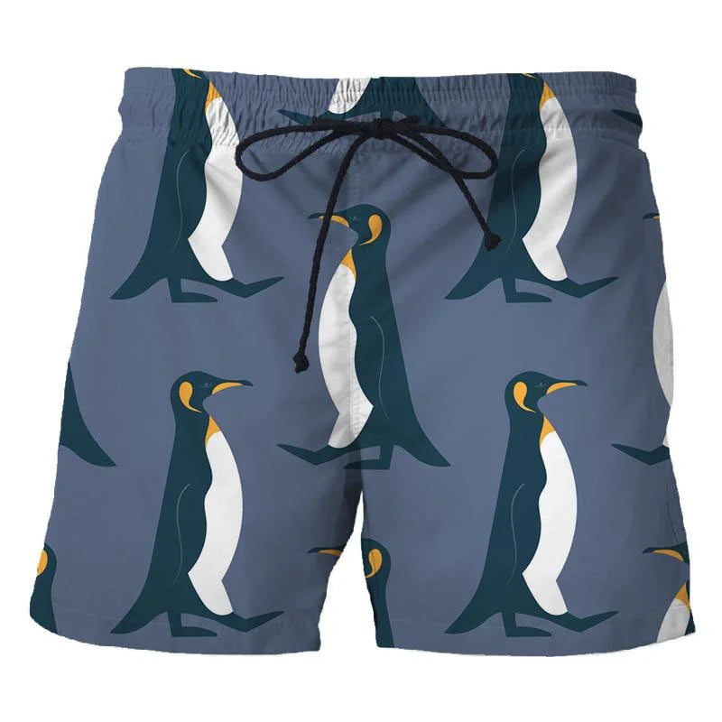 3D Printed Penguin Men's Beach Shorts