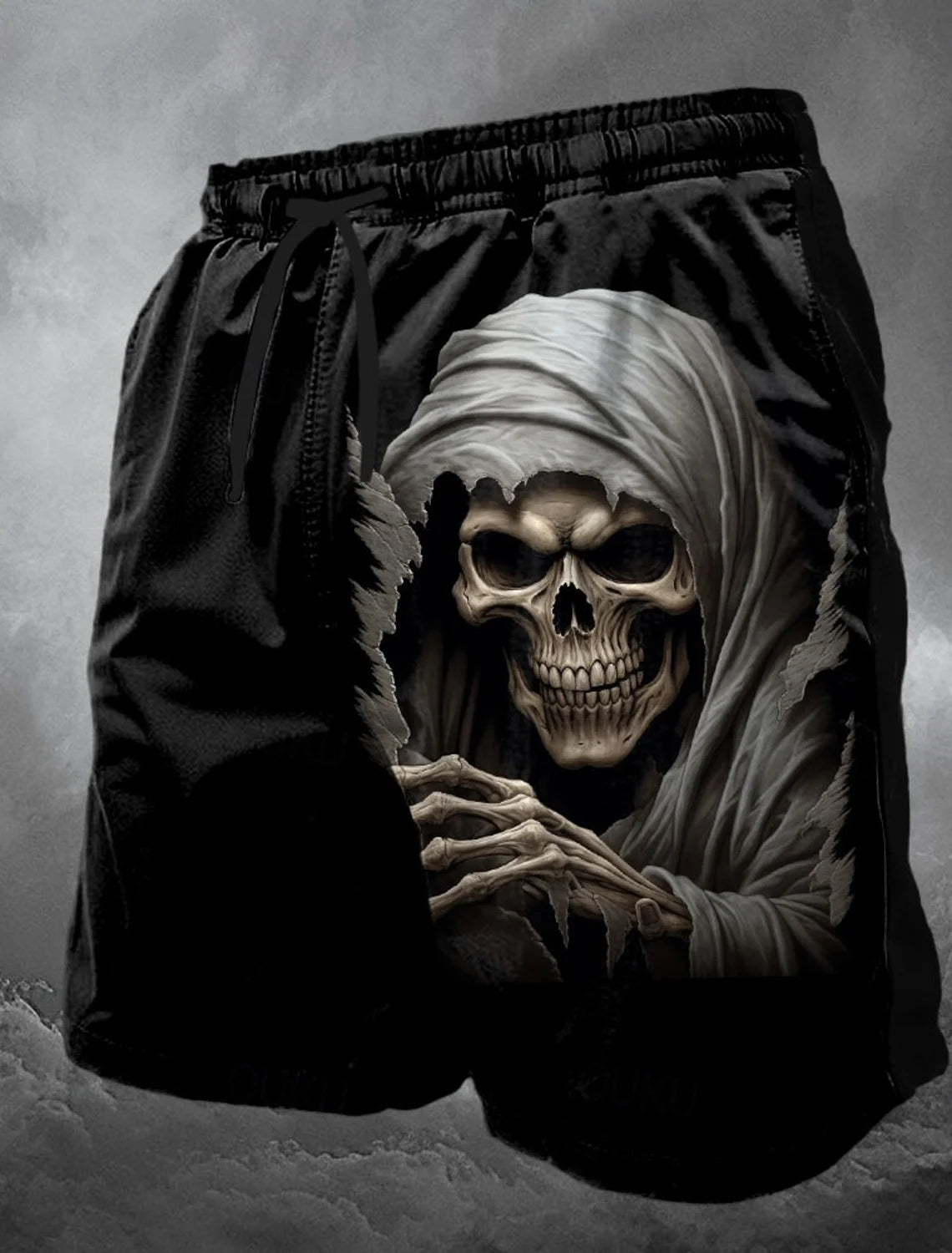 Men's Skull Long Swim Trunks