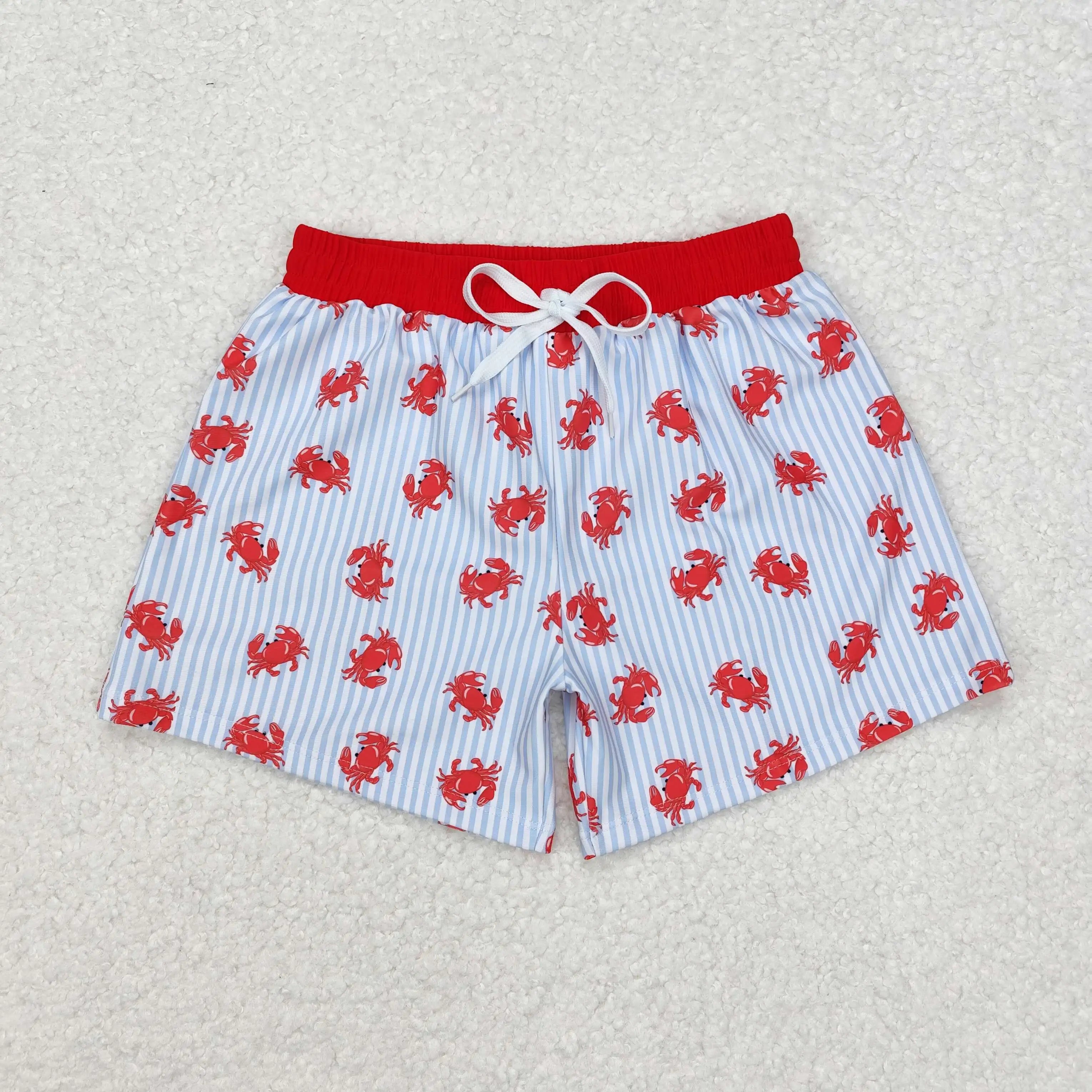 Boys Green Fish Print Boys Summer Swim Trunk