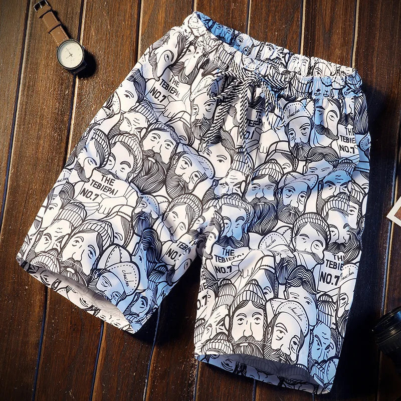 Men's 3D Printed Funny Beach Shorts