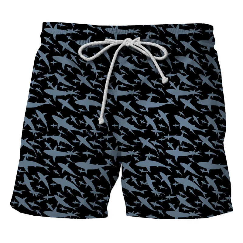 Men's 3D Coconut Tree Printed Beach Shorts
