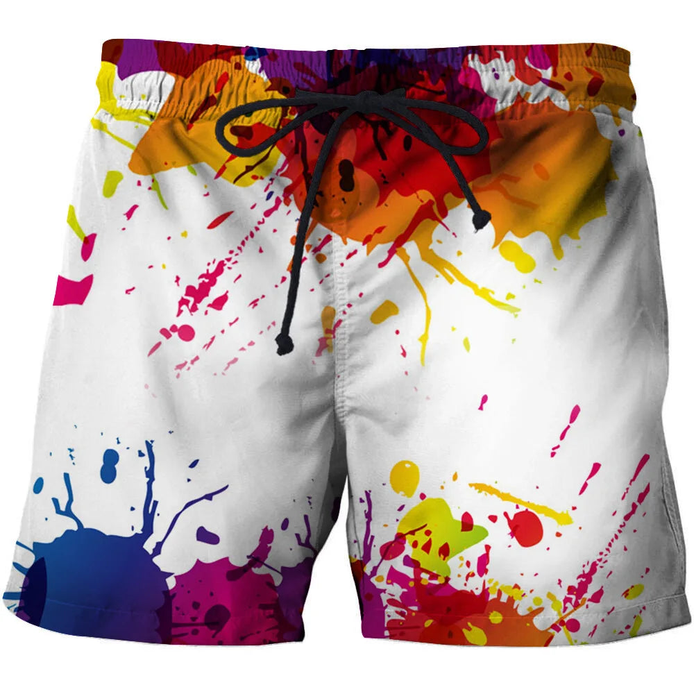 Men's 3D Coconut Tree Printed Beach Shorts