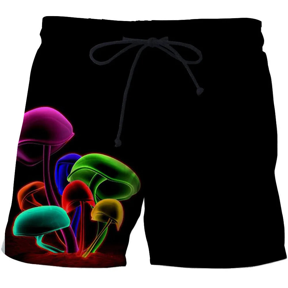 Men's 3D Coconut Tree Printed Beach Shorts