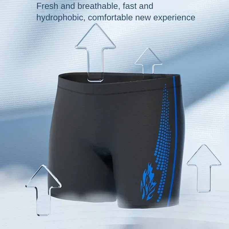 Men's High-waisted Breathable Swim Trunks
