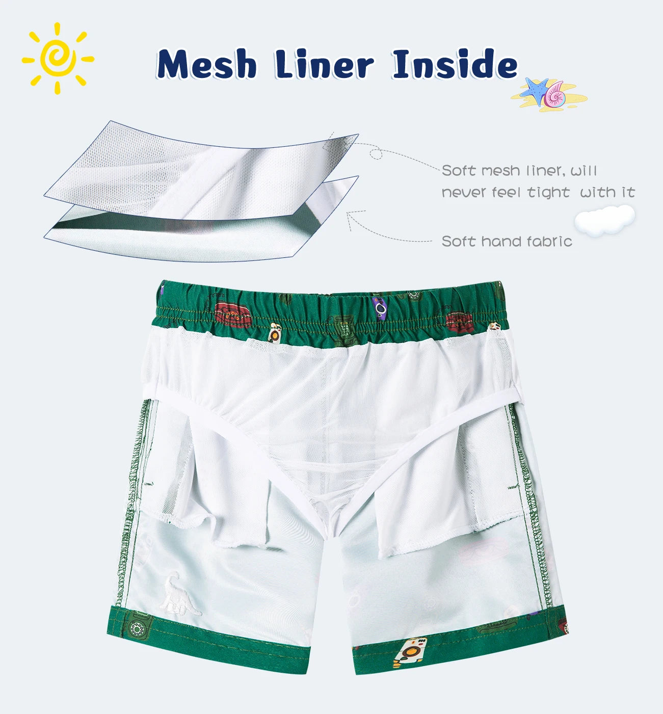 UPF 50+ Boys' Swim Trunks