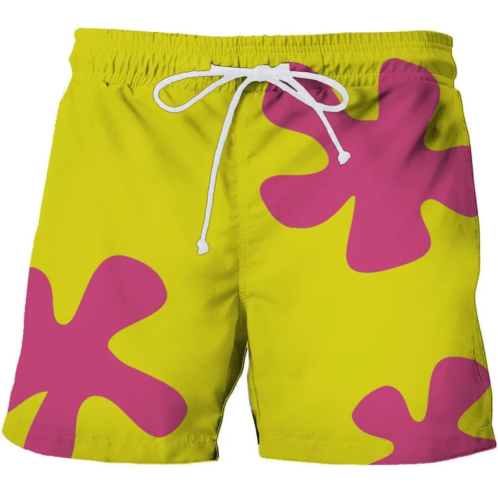 Men's 3D Coconut Tree Printed Beach Shorts