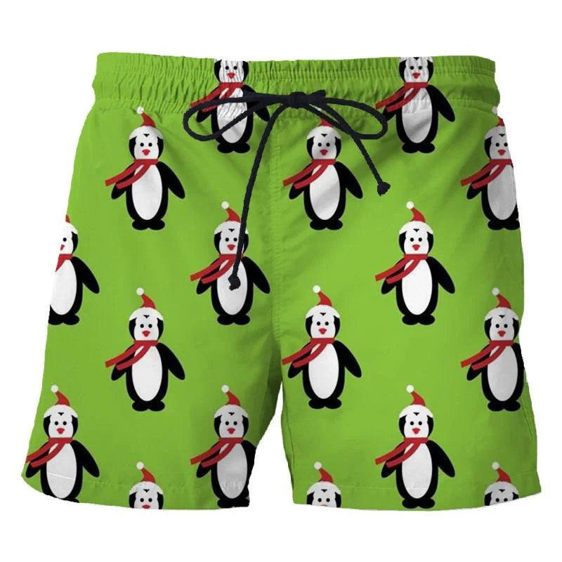3D Printed Penguin Men's Beach Shorts