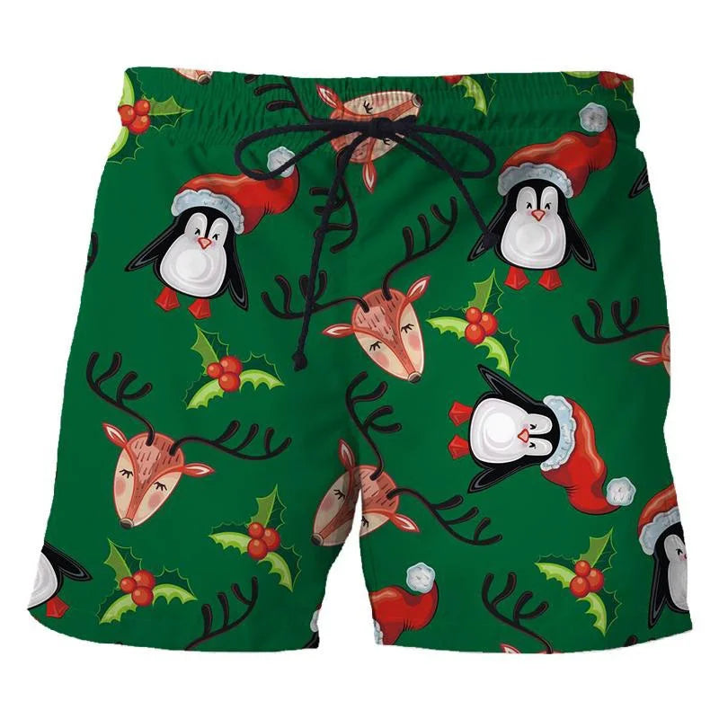 3D Printed Penguin Men's Beach Shorts