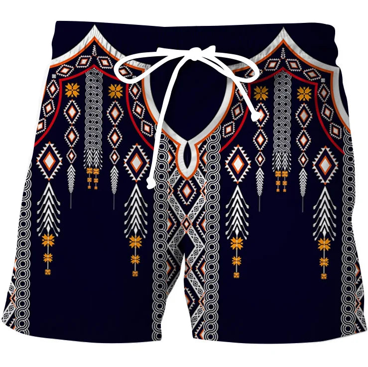 Men's 3D Coconut Tree Printed Beach Shorts