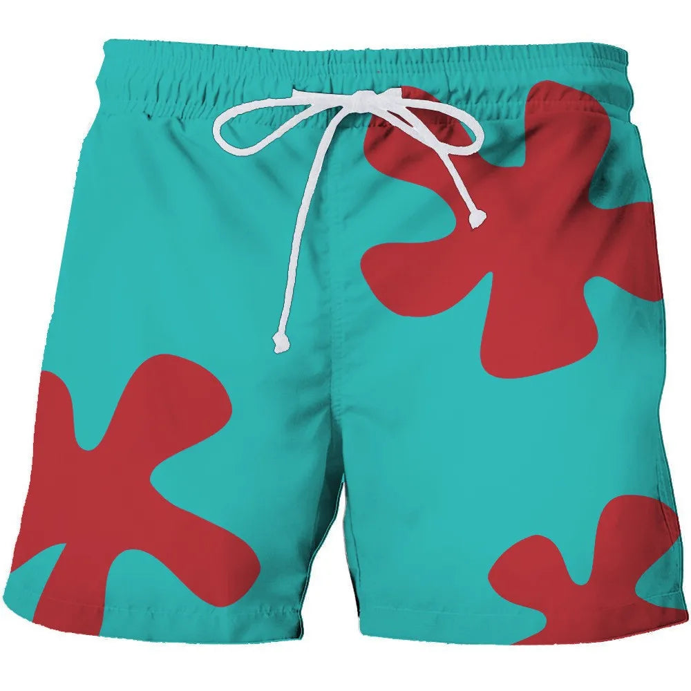 Men's 3D Coconut Tree Printed Beach Shorts