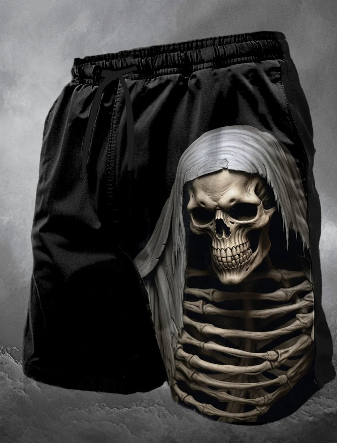 Men's Skull Long Swim Trunks