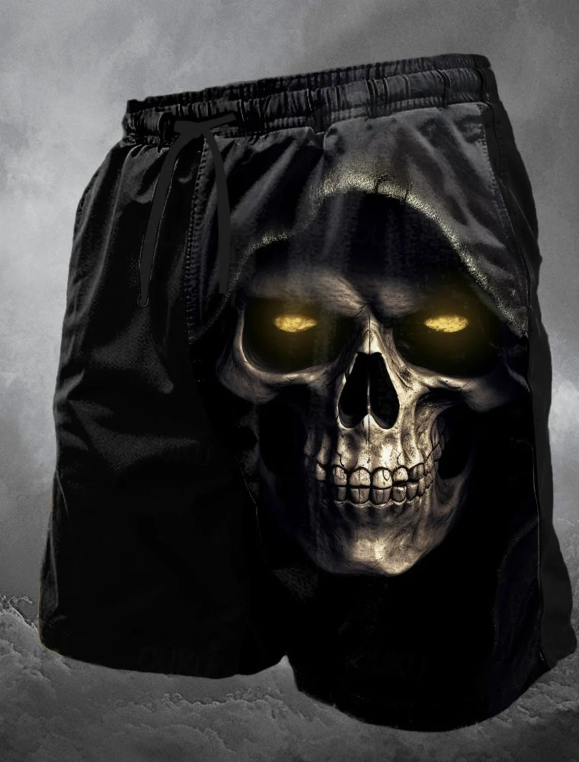 Men's Skull Long Swim Trunks