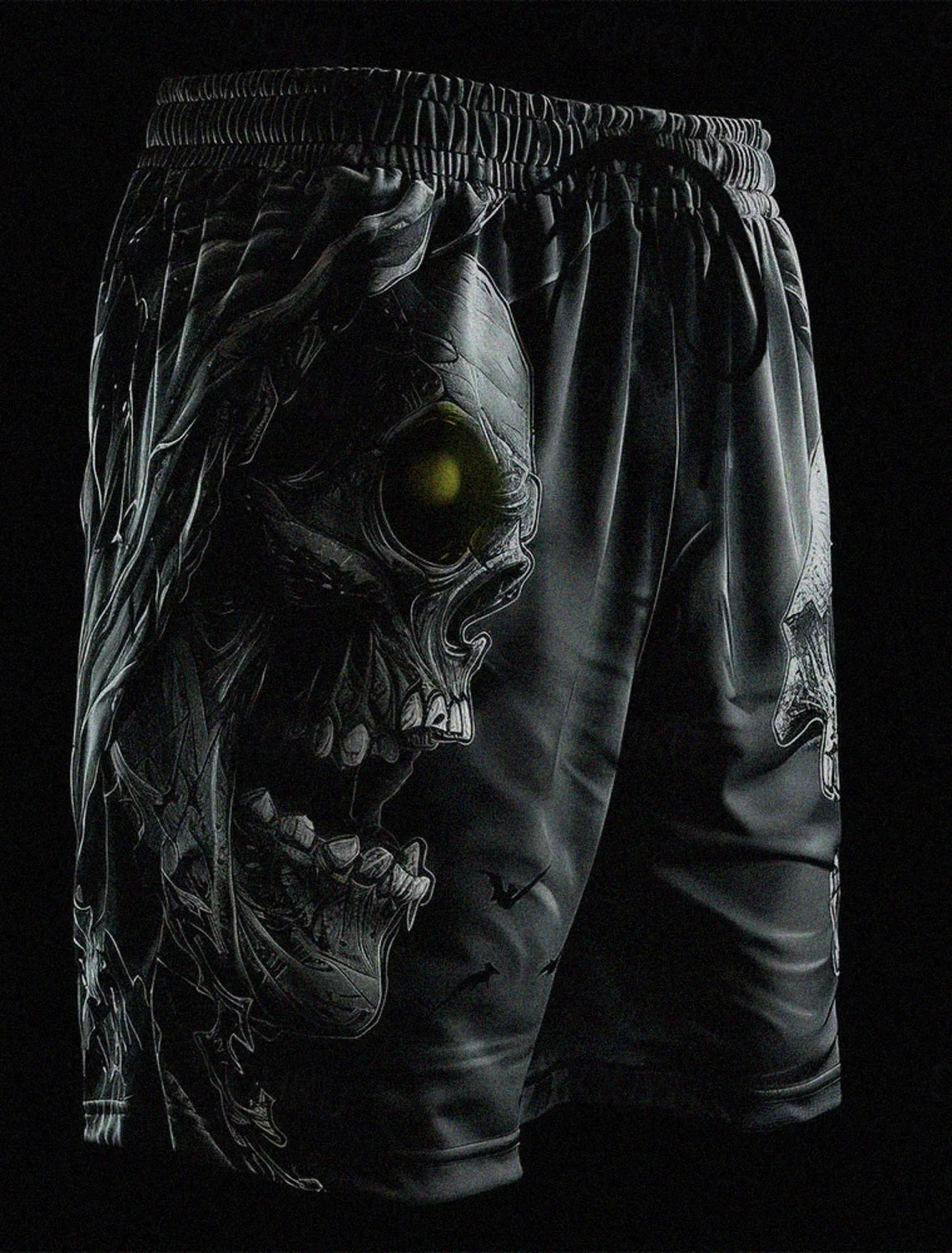 Men's Skull Long Swim Trunks